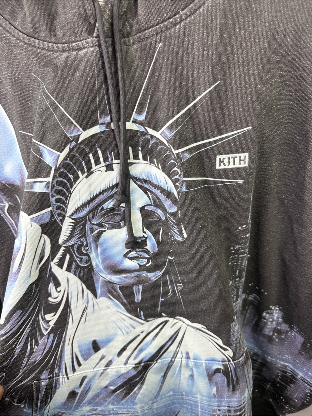 KITH NY To The World Neon Liberty Vintage Nelson Hoodie sz XXL - Picture 4 of 7